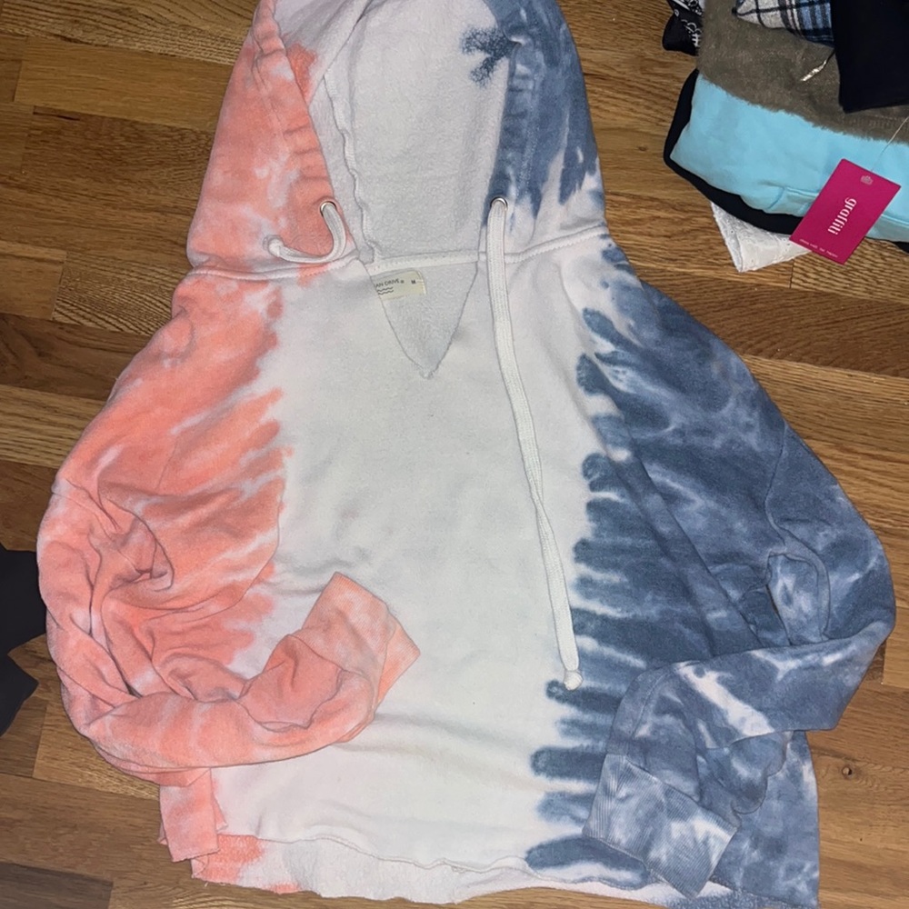 Blue, white, and pink cropped comfy sweatshirt size medium, brand Ocean Drive